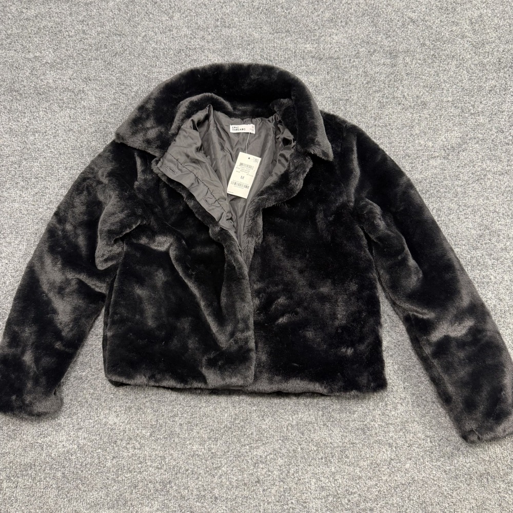 Epic Threads Girls Faux Fur Jacket Size M 8/10 Black NWT Kids Winter Coat